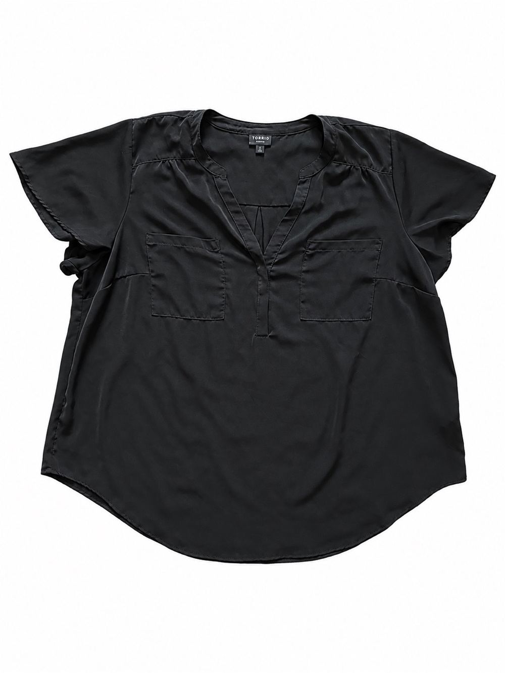 Harper Studio Crepe de Chine Flutter Short Sleeve Blouse 2/ 2X /18/20 - Picture 5 of 8